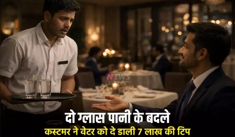 दोˈ ग्लास पानी के बदले कस्टमर ने वेटर को दे डाली 7 लाख की टिप, मामला जानकर दंग रह जाएंगे